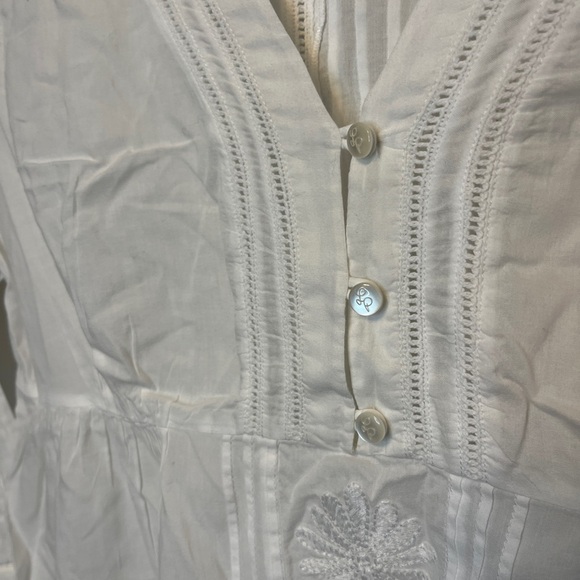 Lilly Pulitzer White Embroidered Cotton Alfa Tunic Top Swim Cover Up Sz M - Picture 8 of 11